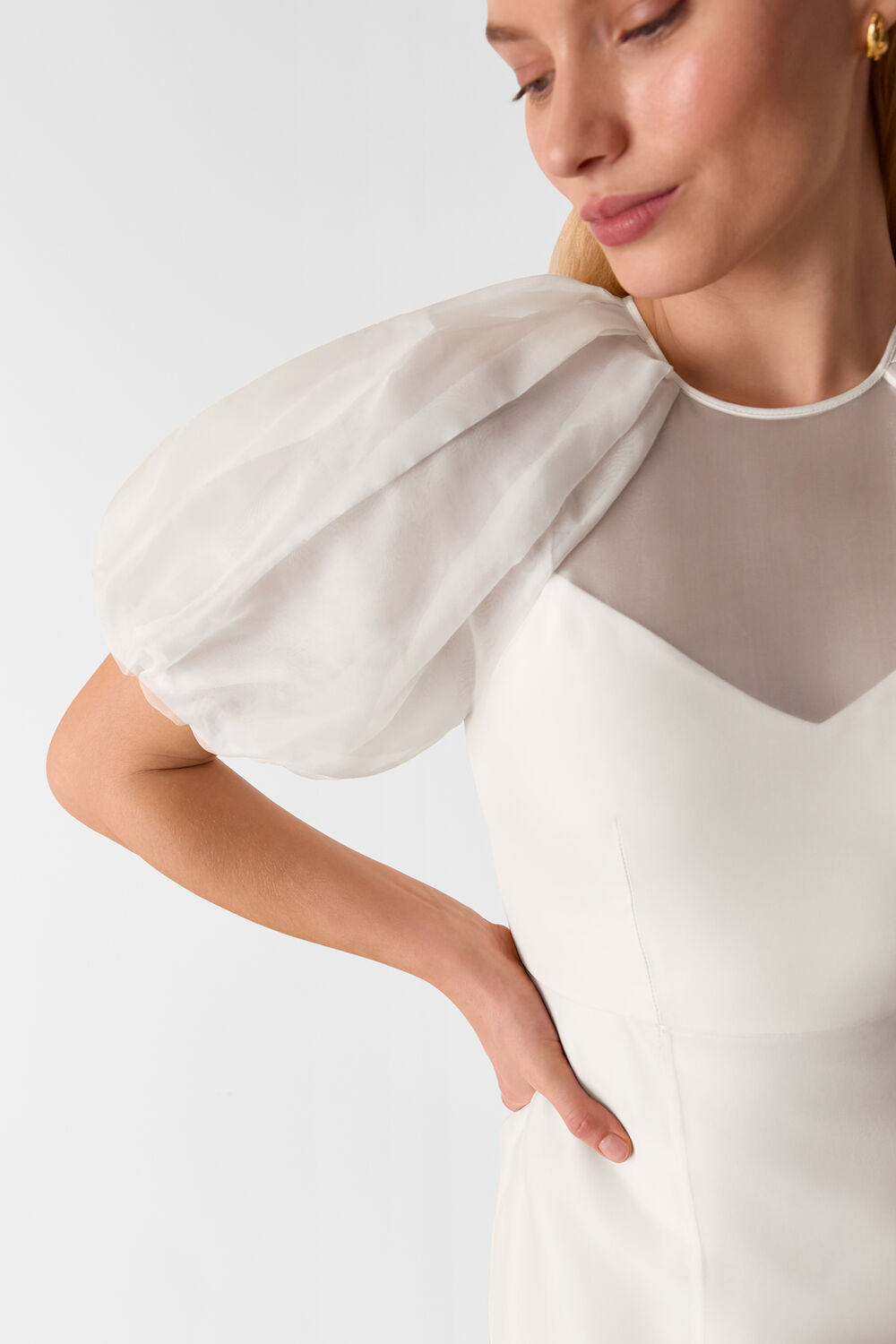 Ivory Sabrina Silk Wedding Dress